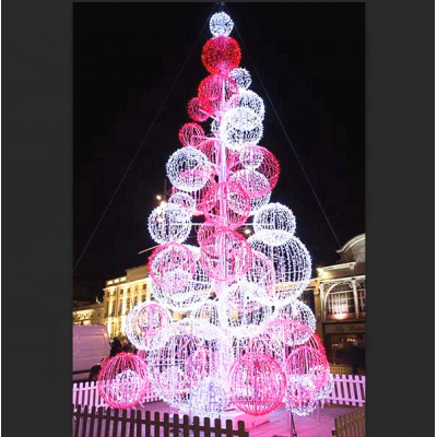 led christmas ball tree