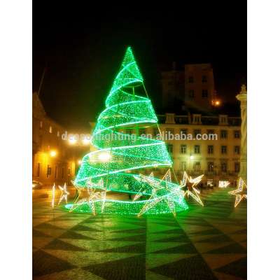 lighted giant trees